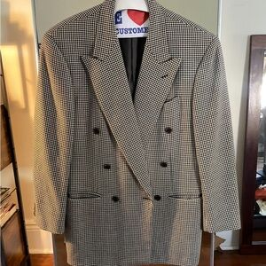 Pal Zileri Black and White Houndstooth Blazer